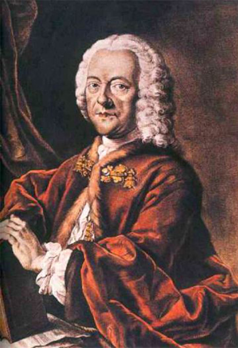 ゲオルク・フィリップ・テレマン（Georg Philipp Telemann）。1681年～1767年。クラシック史上、最も多くの曲を作った作曲家とされる。ヘンデルとはライプツィヒ大学時代からの友人。バッハが死去した時には、彼の業績を称える追悼の言葉を贈っている。